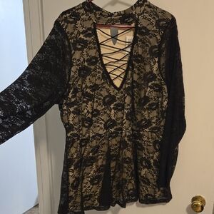 Torrid Black Lace Top